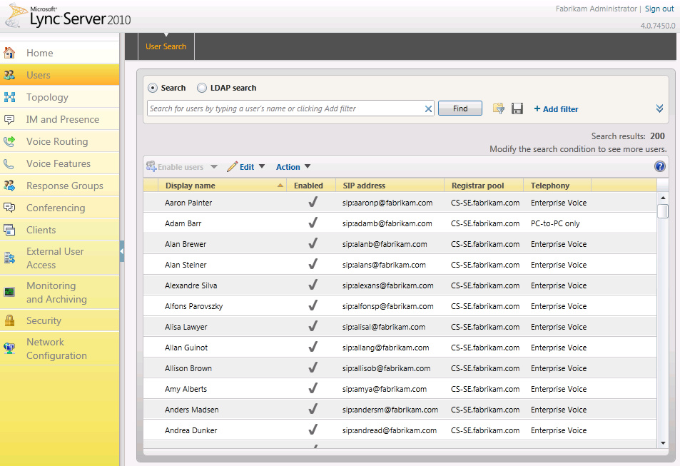 Иллюстрация: Microsoft Lync Server Standard 2010